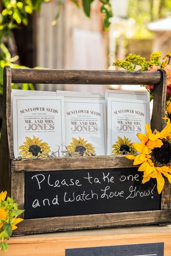 Sachets à bonbons pour invités avec motif tournesol